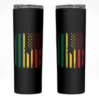 Ghana American Flag Skinny Tumbler Vintage Ghanaian Pride Heritage Graphic for Ghanaian Americans