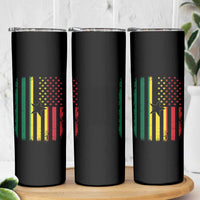 Ghana American Flag Skinny Tumbler Vintage Ghanaian Pride Heritage Graphic for Ghanaian Americans