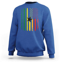 Ghana American Flag Sweatshirt Vintage Ghanaian Pride Heritage Graphic for Ghanaian Americans