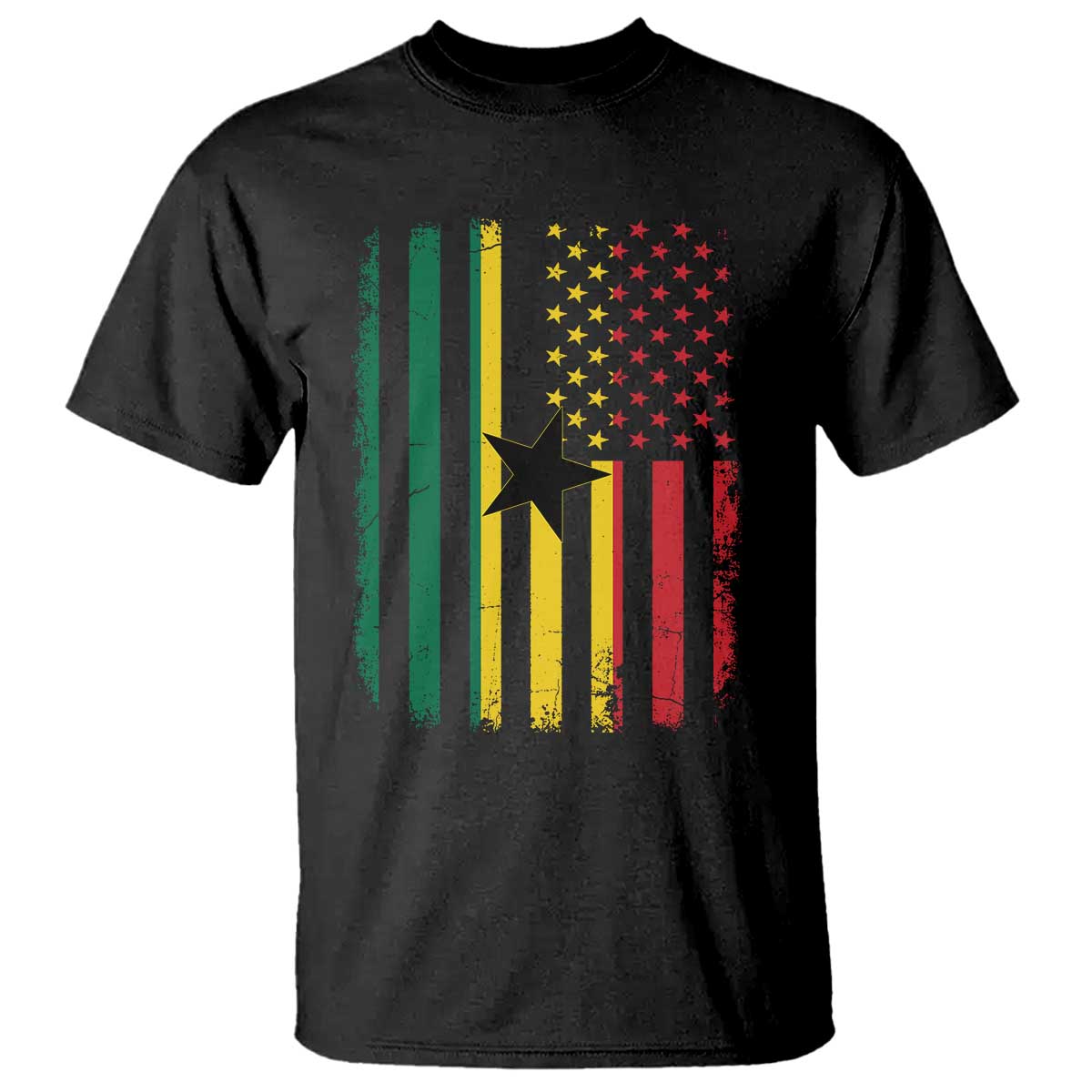 Ghana American Flag T Shirt Vintage Ghanaian Pride Heritage Graphic for Ghanaian Americans