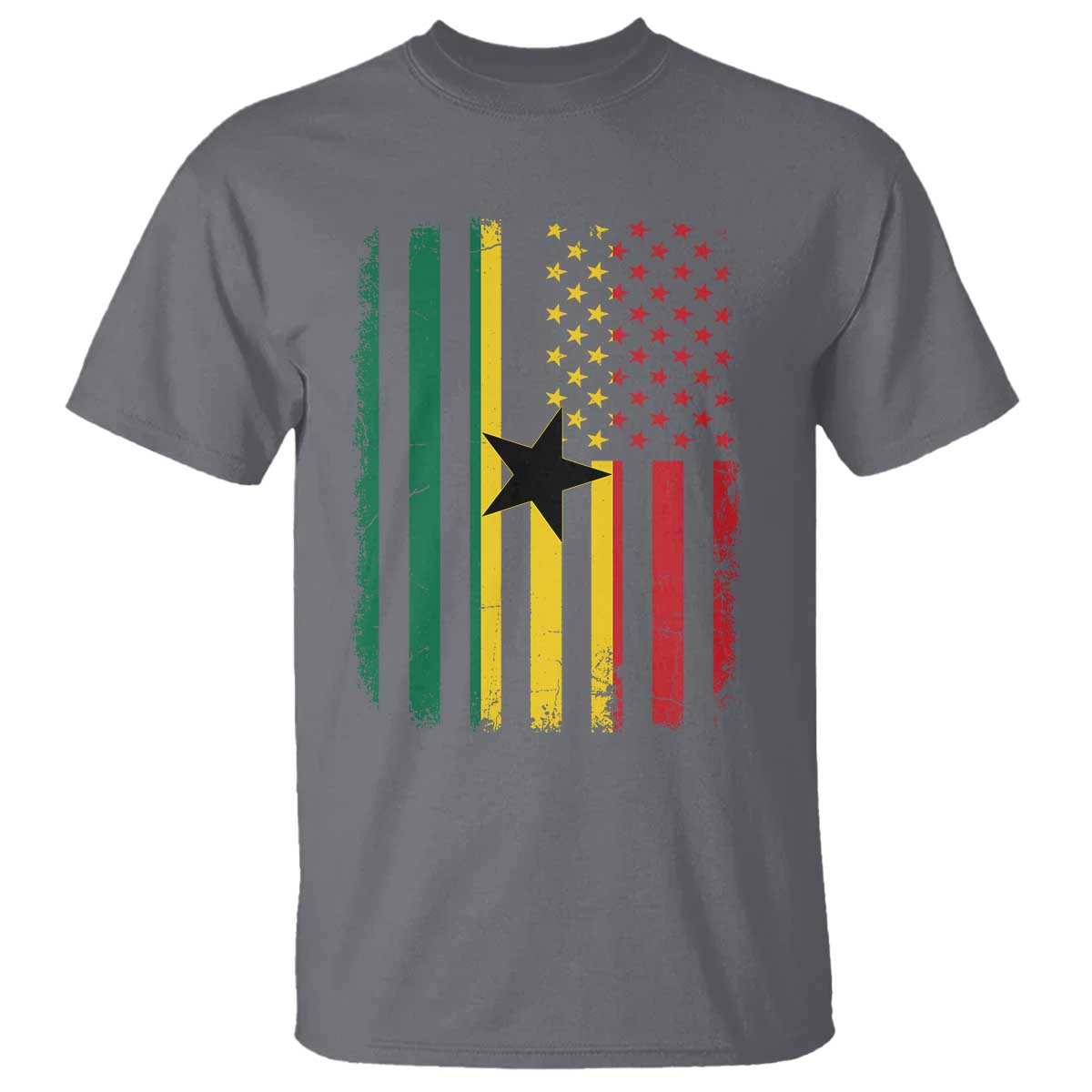 Ghana American Flag T Shirt Vintage Ghanaian Pride Heritage Graphic for Ghanaian Americans