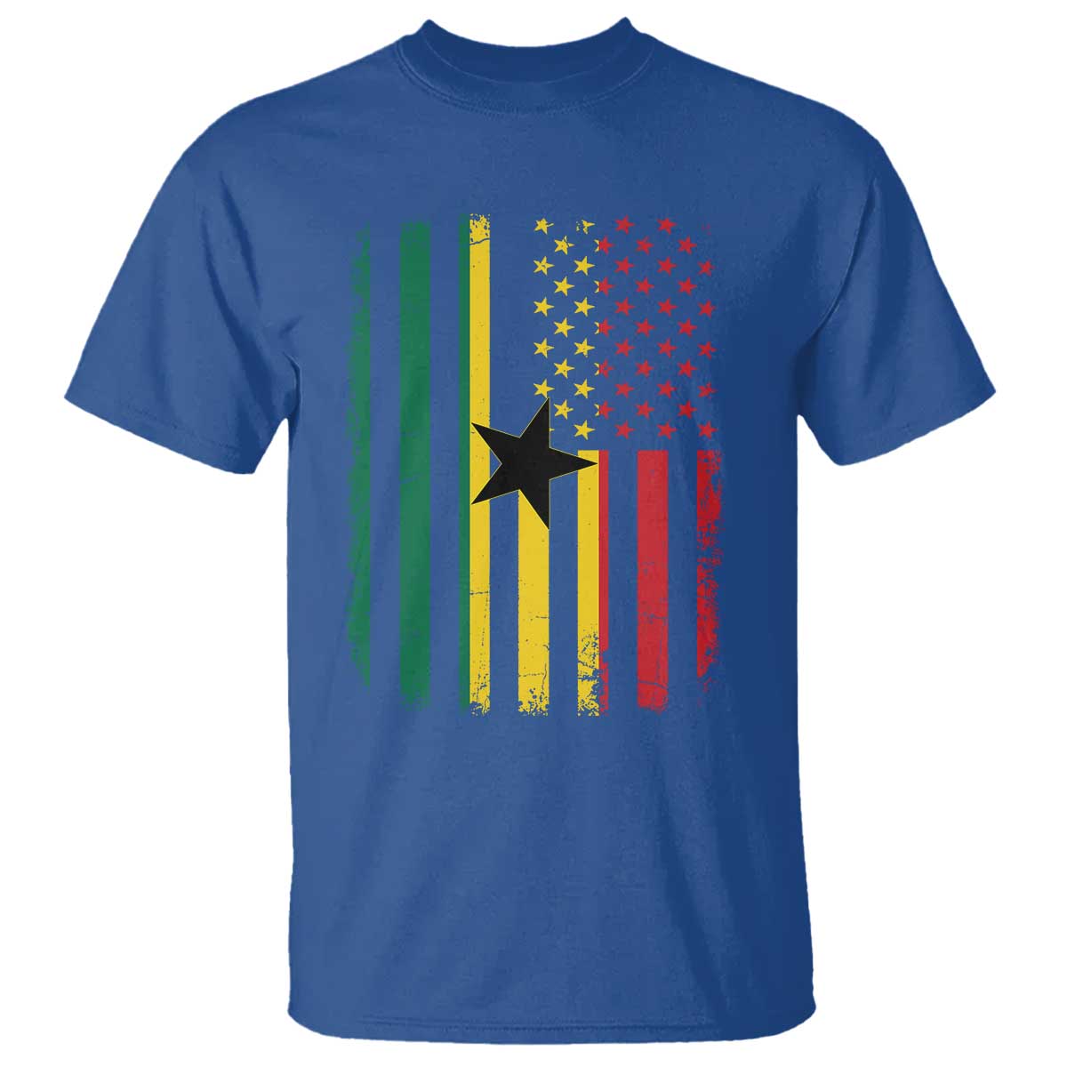 Ghana American Flag T Shirt Vintage Ghanaian Pride Heritage Graphic for Ghanaian Americans