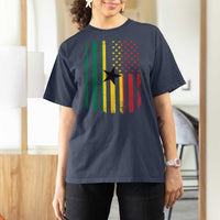 Ghana American Flag T Shirt For Women Vintage Ghanaian Pride Heritage Graphic for Ghanaian Americans