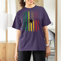Ghana American Flag T Shirt For Women Vintage Ghanaian Pride Heritage Graphic for Ghanaian Americans