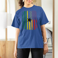 Ghana American Flag T Shirt For Women Vintage Ghanaian Pride Heritage Graphic for Ghanaian Americans
