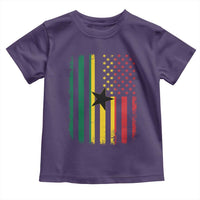 Ghana American Flag Toddler T Shirt Vintage Ghanaian Pride Heritage Graphic for Ghanaian Americans