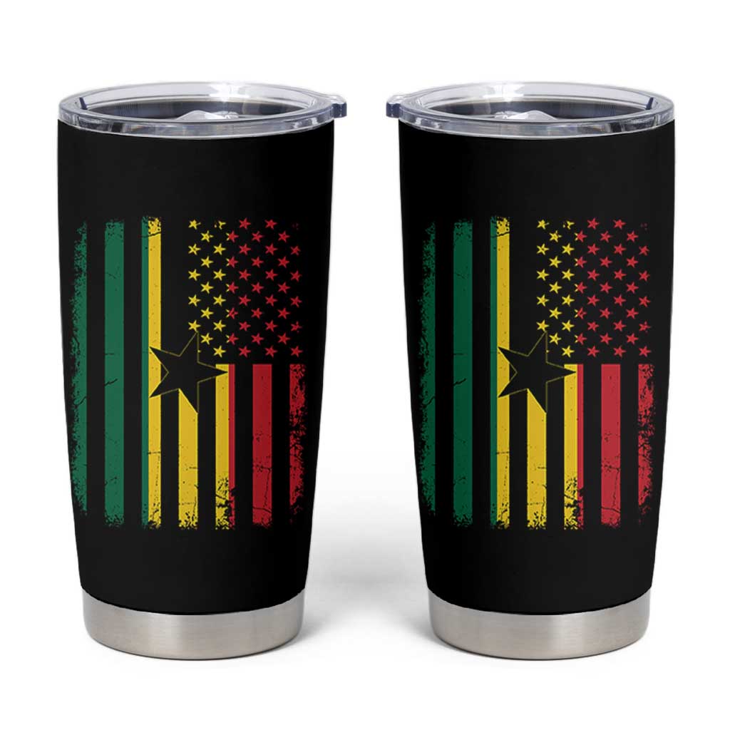 Ghana American Flag Tumbler Cup Vintage Ghanaian Pride Heritage Graphic for Ghanaian Americans