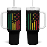 Ghana American Flag Tumbler With Handle Vintage Ghanaian Pride Heritage Graphic for Ghanaian Americans