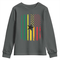 Ghana American Flag Youth Sweatshirt Vintage Ghanaian Pride Heritage Graphic for Ghanaian Americans