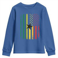 Ghana American Flag Youth Sweatshirt Vintage Ghanaian Pride Heritage Graphic for Ghanaian Americans