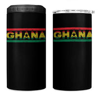 Retro Ghana Flag 4 in 1 Can Cooler Tumbler Vintage Ghanaian Pride Ghanese Roots Heritage Graphic