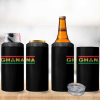 Retro Ghana Flag 4 in 1 Can Cooler Tumbler Vintage Ghanaian Pride Ghanese Roots Heritage Graphic