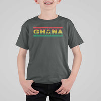 Retro Ghana Flag T Shirt For Kid Vintage Ghanaian Pride Ghanese Roots Heritage Graphic