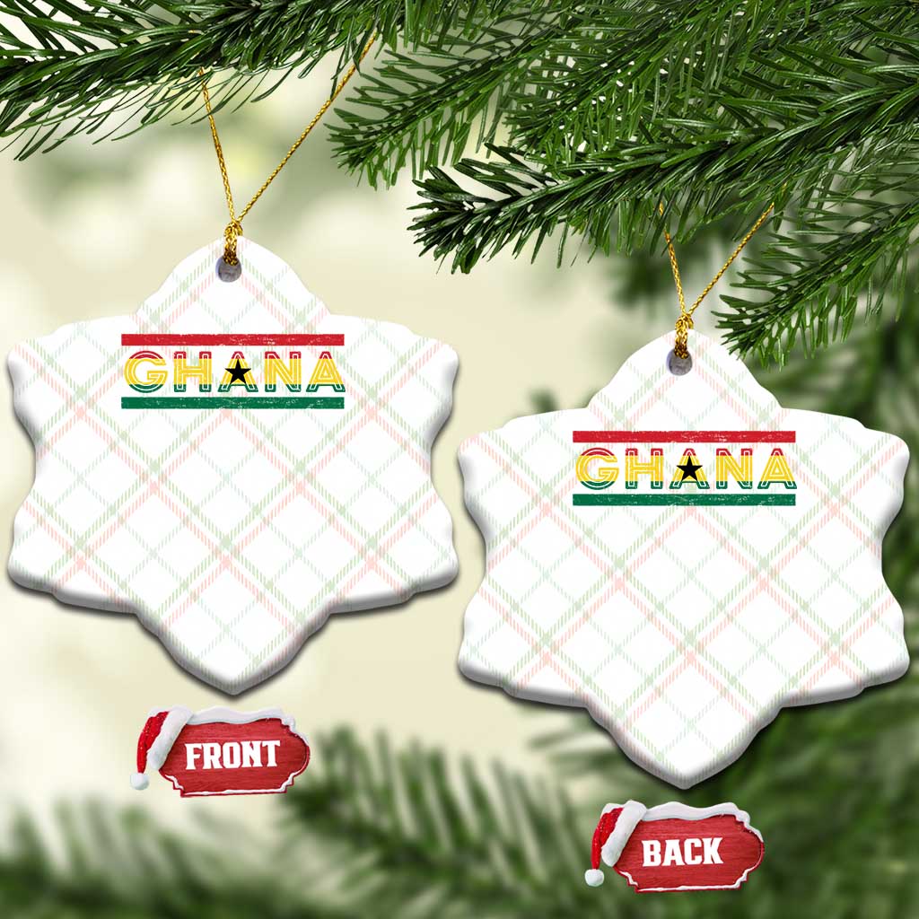 Retro Ghana Flag Ceramic Ornament Vintage Ghanaian Pride Ghanese Roots Heritage Graphic