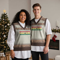 Retro Ghana Flag V-Neck Knit Sweater Vest Vintage Ghanaian Pride Ghanese Roots Heritage Graphic