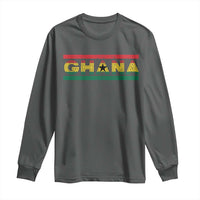 Retro Ghana Flag Long Sleeve Shirt Vintage Ghanaian Pride Ghanese Roots Heritage Graphic