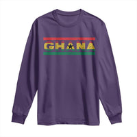 Retro Ghana Flag Long Sleeve Shirt Vintage Ghanaian Pride Ghanese Roots Heritage Graphic