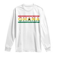 Retro Ghana Flag Long Sleeve Shirt Vintage Ghanaian Pride Ghanese Roots Heritage Graphic