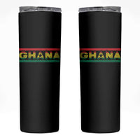 Retro Ghana Flag Skinny Tumbler Vintage Ghanaian Pride Ghanese Roots Heritage Graphic