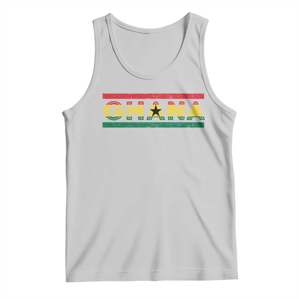 Retro Ghana Flag Tank Top Vintage Ghanaian Pride Ghanese Roots Heritage Graphic