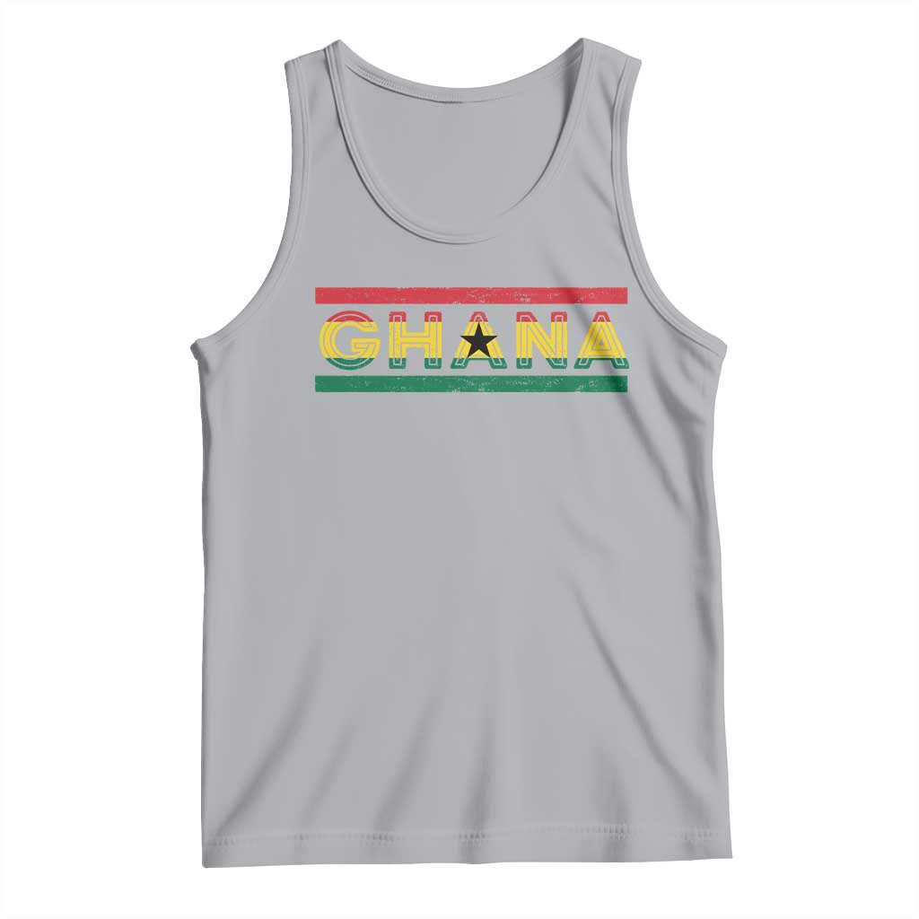 Retro Ghana Flag Tank Top Vintage Ghanaian Pride Ghanese Roots Heritage Graphic