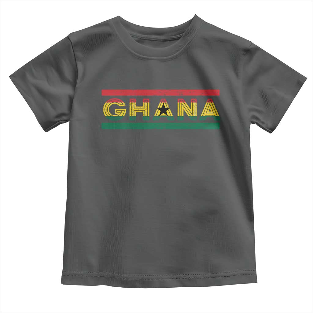 Retro Ghana Flag Toddler T Shirt Vintage Ghanaian Pride Ghanese Roots Heritage Graphic