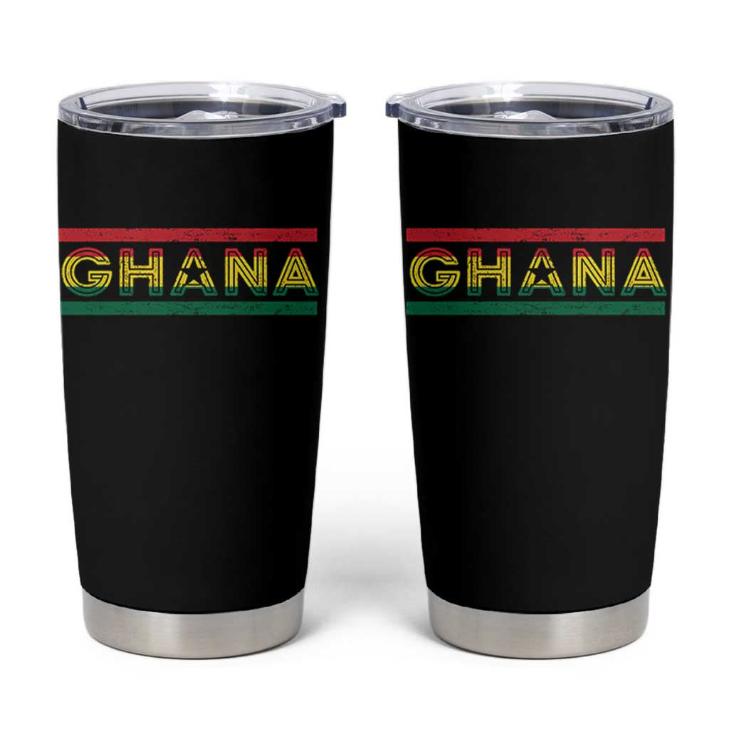 Retro Ghana Flag Tumbler Cup Vintage Ghanaian Pride Ghanese Roots Heritage Graphic