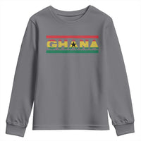 Retro Ghana Flag Youth Sweatshirt Vintage Ghanaian Pride Ghanese Roots Heritage Graphic