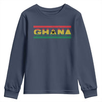 Retro Ghana Flag Youth Sweatshirt Vintage Ghanaian Pride Ghanese Roots Heritage Graphic