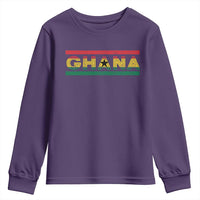 Retro Ghana Flag Youth Sweatshirt Vintage Ghanaian Pride Ghanese Roots Heritage Graphic