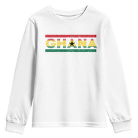 Retro Ghana Flag Youth Sweatshirt Vintage Ghanaian Pride Ghanese Roots Heritage Graphic