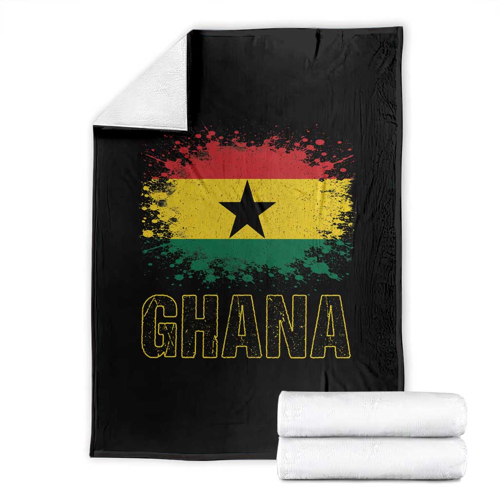 Ghana Throw Blanket Retro Vintage Watercolors Sport Ghanaian Flag Proud Ghanaians
