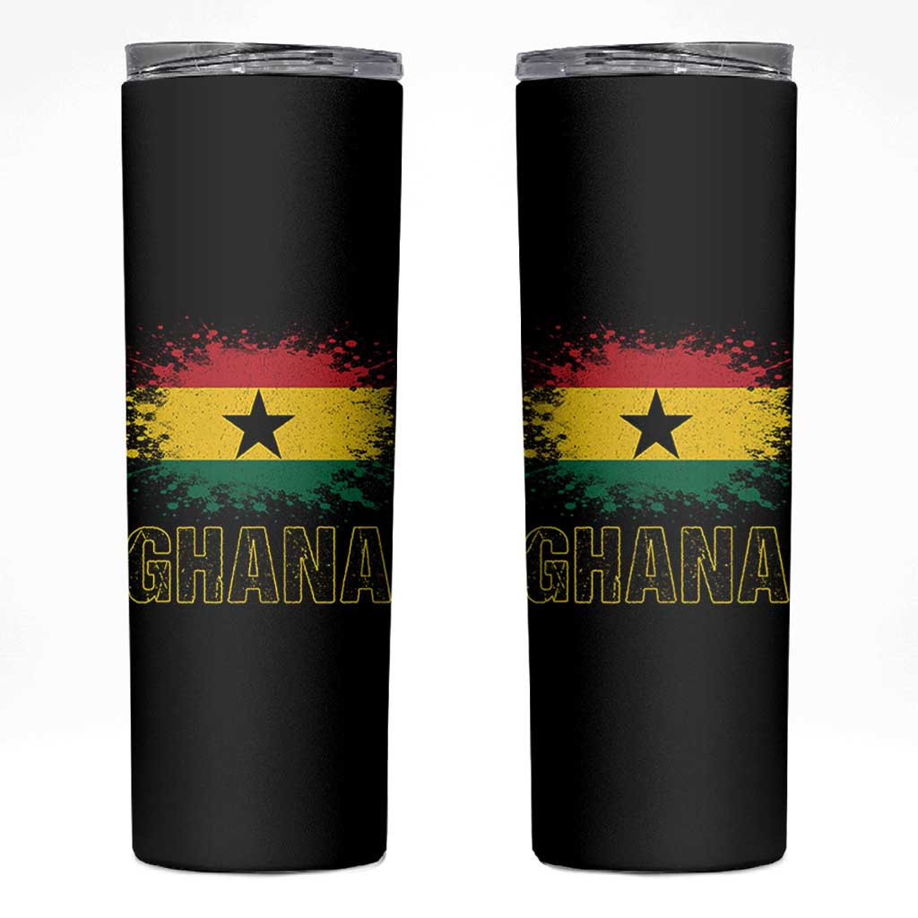 Ghana Skinny Tumbler Retro Vintage Watercolors Sport Ghanaian Flag Proud Ghanaians