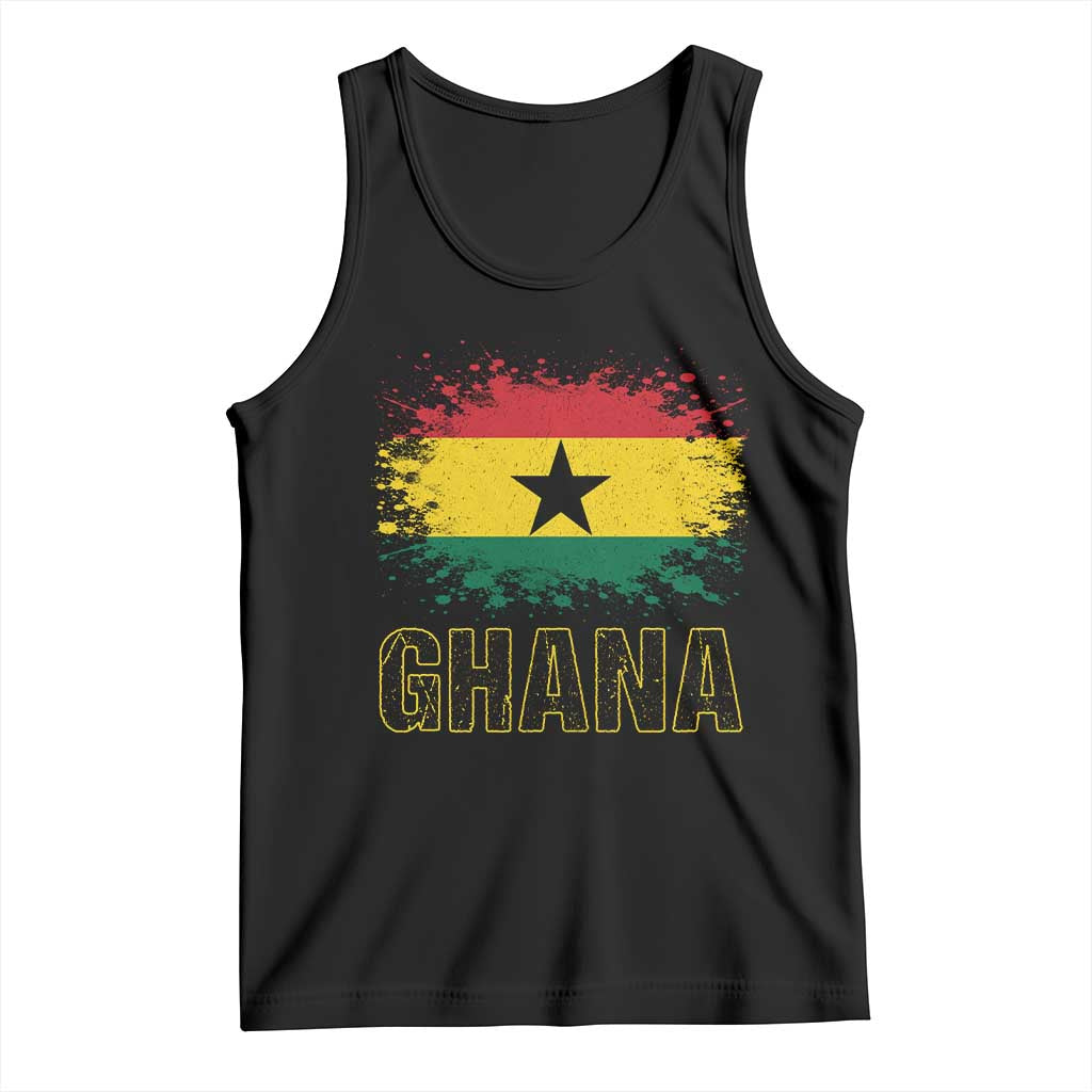 Ghana Tank Top Retro Vintage Watercolors Sport Ghanaian Flag Proud Ghanaians