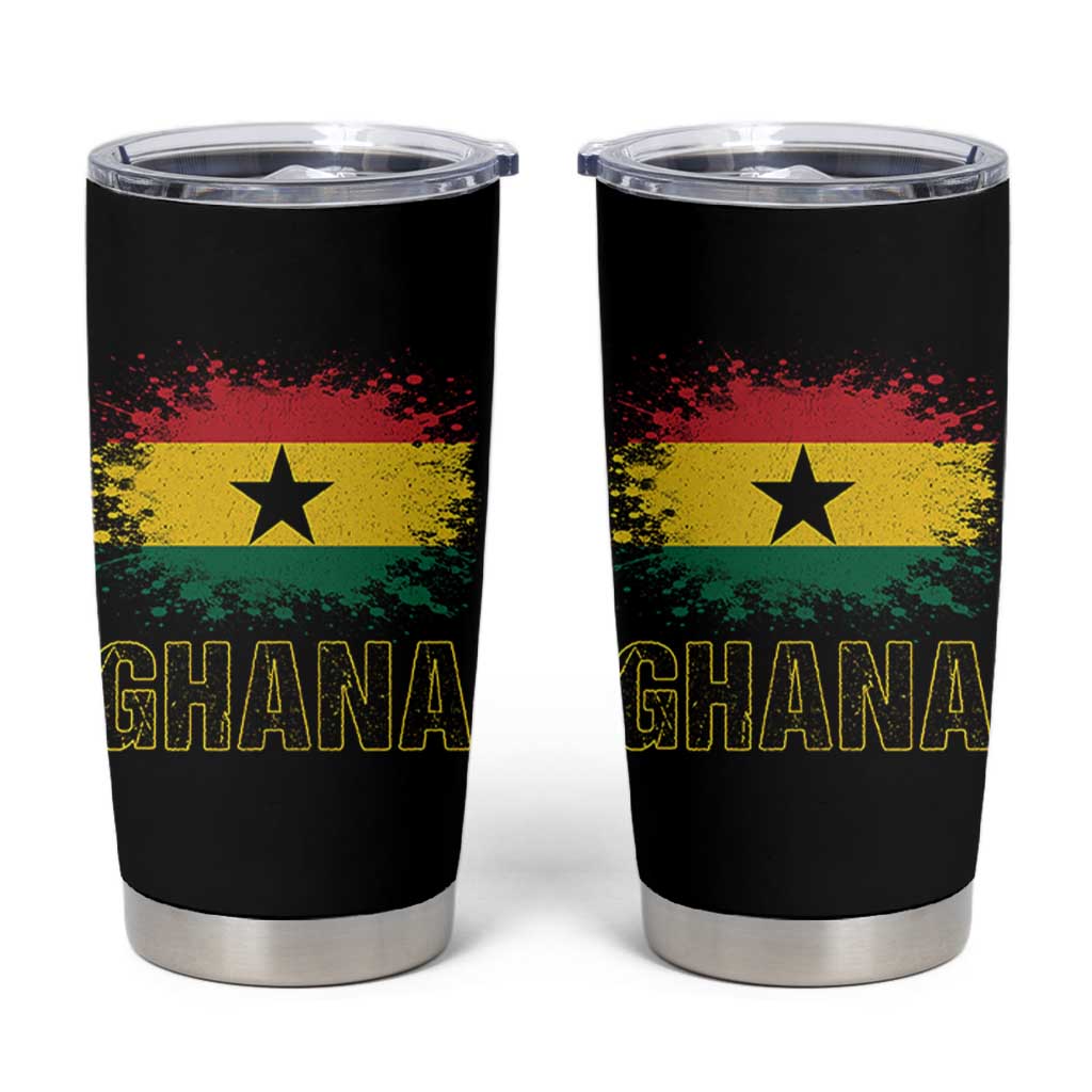 Ghana Tumbler Cup Retro Vintage Watercolors Sport Ghanaian Flag Proud Ghanaians