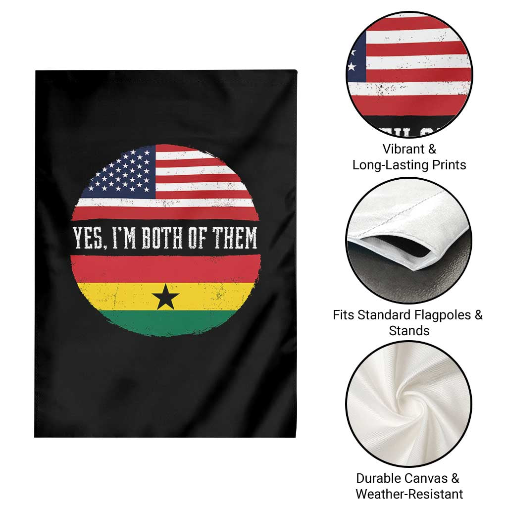 Half American Half Ghanaian Garden Flag Pride Ghanese Roots USA Flag Ghana Heritage Yes Im Both Of Them