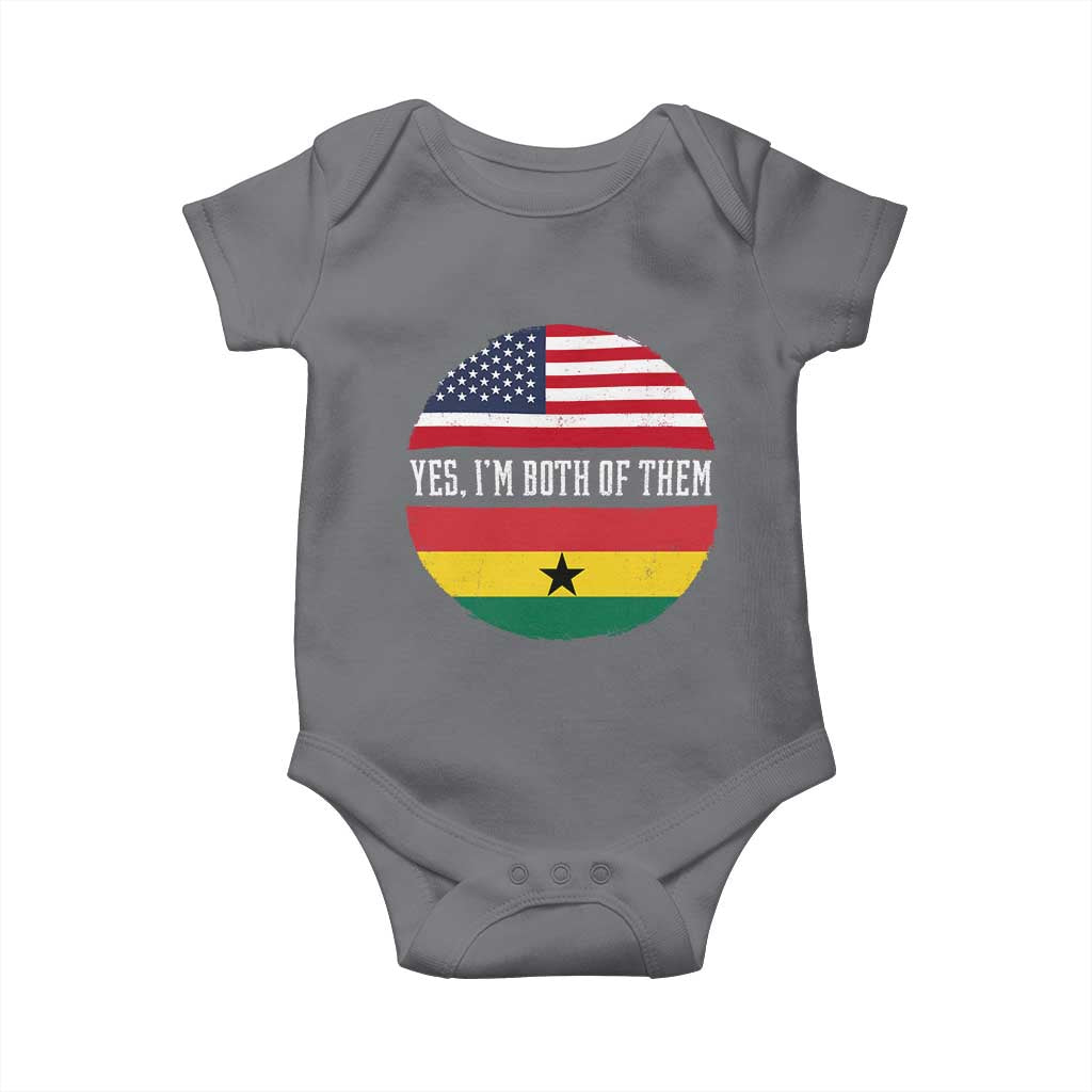 Half American Half Ghanaian Baby Onesie Pride Ghanese Roots USA Flag Ghana Heritage Yes Im Both Of Them