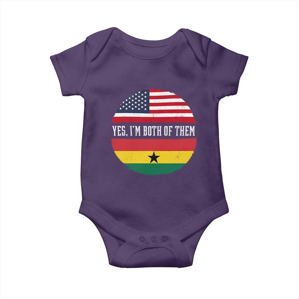 Half American Half Ghanaian Baby Onesie Pride Ghanese Roots USA Flag Ghana Heritage Yes Im Both Of Them