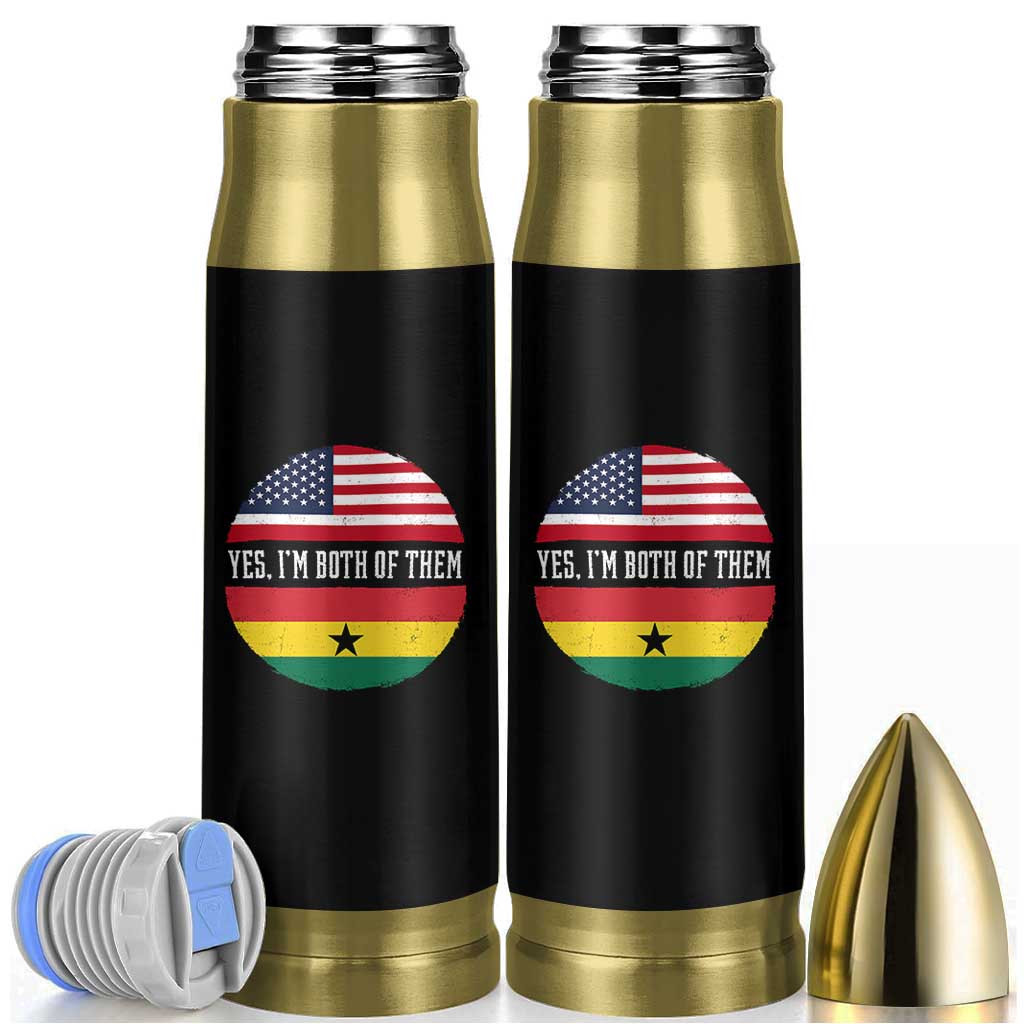 Half American Half Ghanaian Bullet Tumbler Pride Ghanese Roots USA Flag Ghana Heritage Yes Im Both Of Them