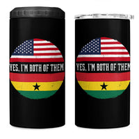 Half American Half Ghanaian 4 in 1 Can Cooler Tumbler Pride Ghanese Roots USA Flag Ghana Heritage Yes Im Both Of Them