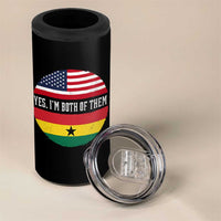 Half American Half Ghanaian 4 in 1 Can Cooler Tumbler Pride Ghanese Roots USA Flag Ghana Heritage Yes Im Both Of Them