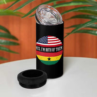 Half American Half Ghanaian 4 in 1 Can Cooler Tumbler Pride Ghanese Roots USA Flag Ghana Heritage Yes Im Both Of Them