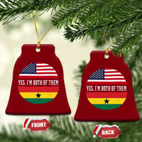 Half American Half Ghanaian Ceramic Ornament Pride Ghanese Roots USA Flag Ghana Heritage Yes Im Both Of Them