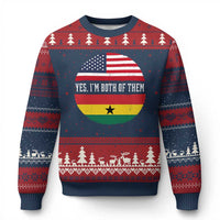 Half American Half Ghanaian Ugly Christmas Sweater Pride Ghanese Roots USA Flag Ghana Heritage Yes Im Both Of Them