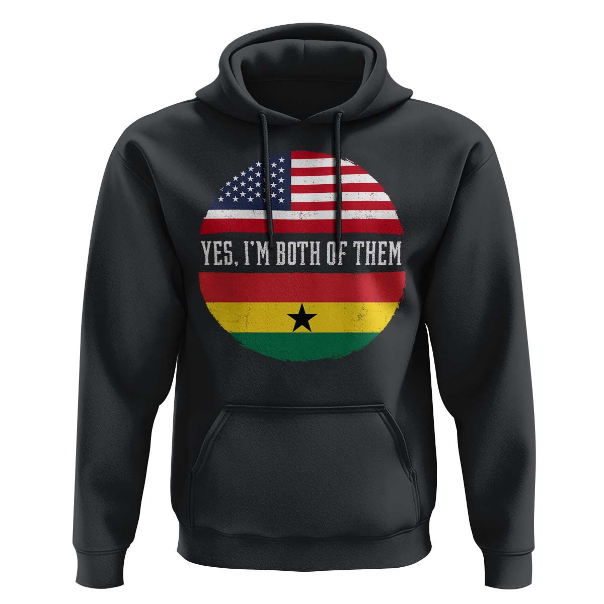 Half American Half Ghanaian Hoodie Pride Ghanese Roots USA Flag Ghana Heritage Yes Im Both Of Them