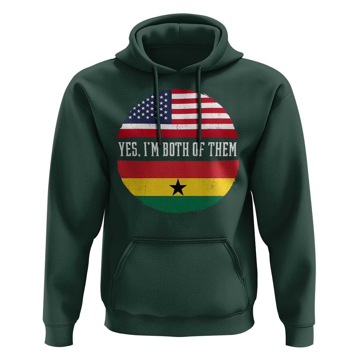 Half American Half Ghanaian Hoodie Pride Ghanese Roots USA Flag Ghana Heritage Yes Im Both Of Them