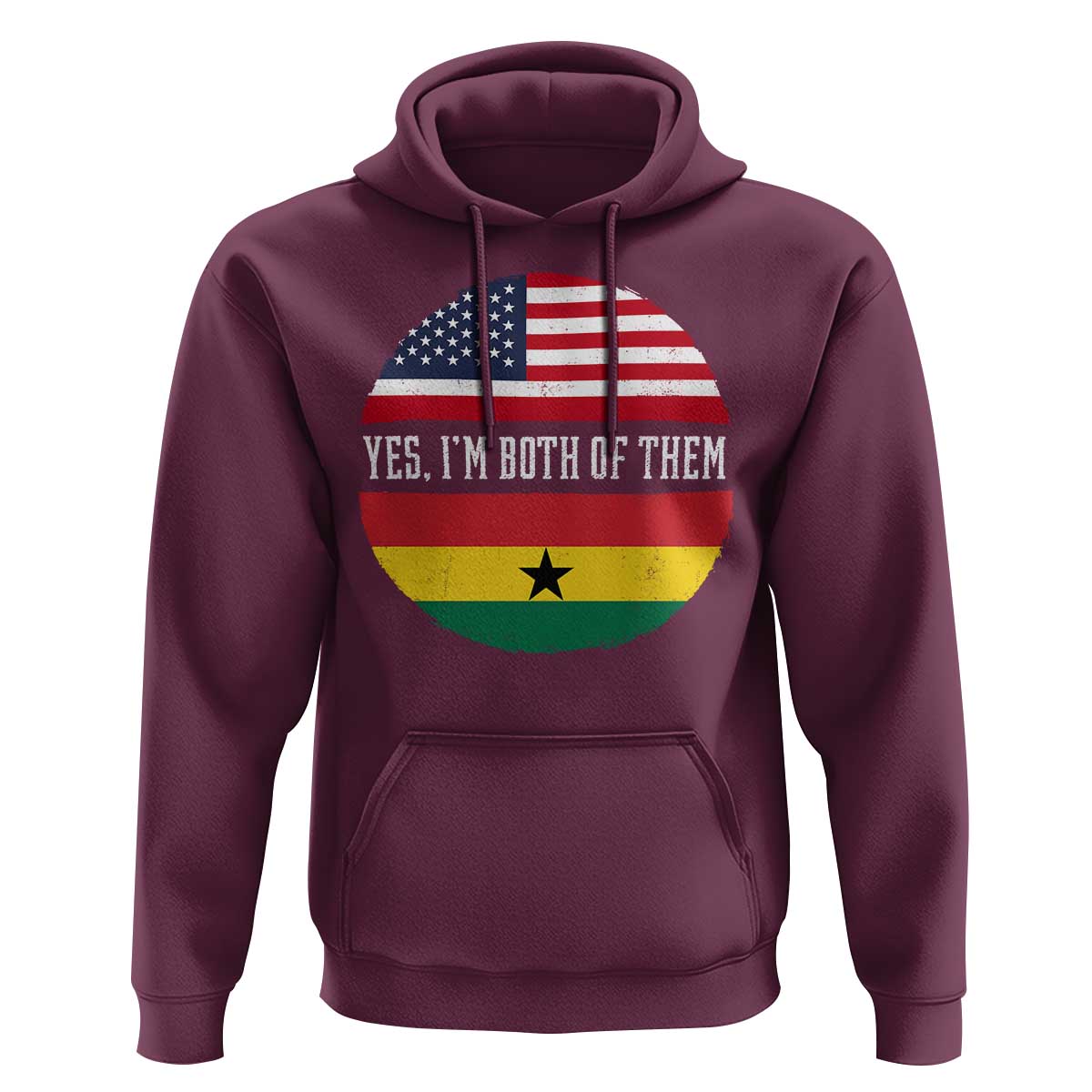 Half American Half Ghanaian Hoodie Pride Ghanese Roots USA Flag Ghana Heritage Yes Im Both Of Them