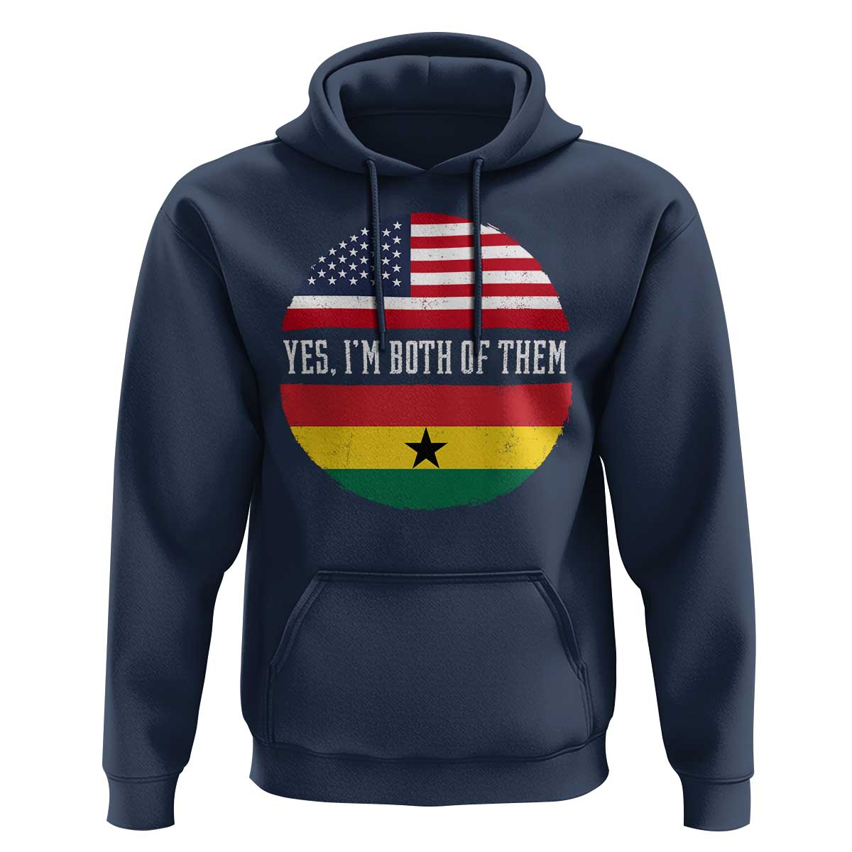 Half American Half Ghanaian Hoodie Pride Ghanese Roots USA Flag Ghana Heritage Yes Im Both Of Them