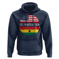 Half American Half Ghanaian Hoodie Pride Ghanese Roots USA Flag Ghana Heritage Yes Im Both Of Them