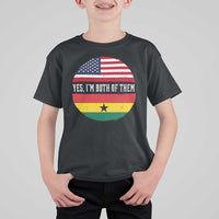 Half American Half Ghanaian T Shirt For Kid Pride Ghanese Roots USA Flag Ghana Heritage Yes Im Both Of Them